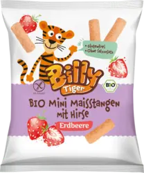 Billy Tiger Knabbergeb&auml;ck Mini Stangen mit Hirse und Erdbeergeschmack