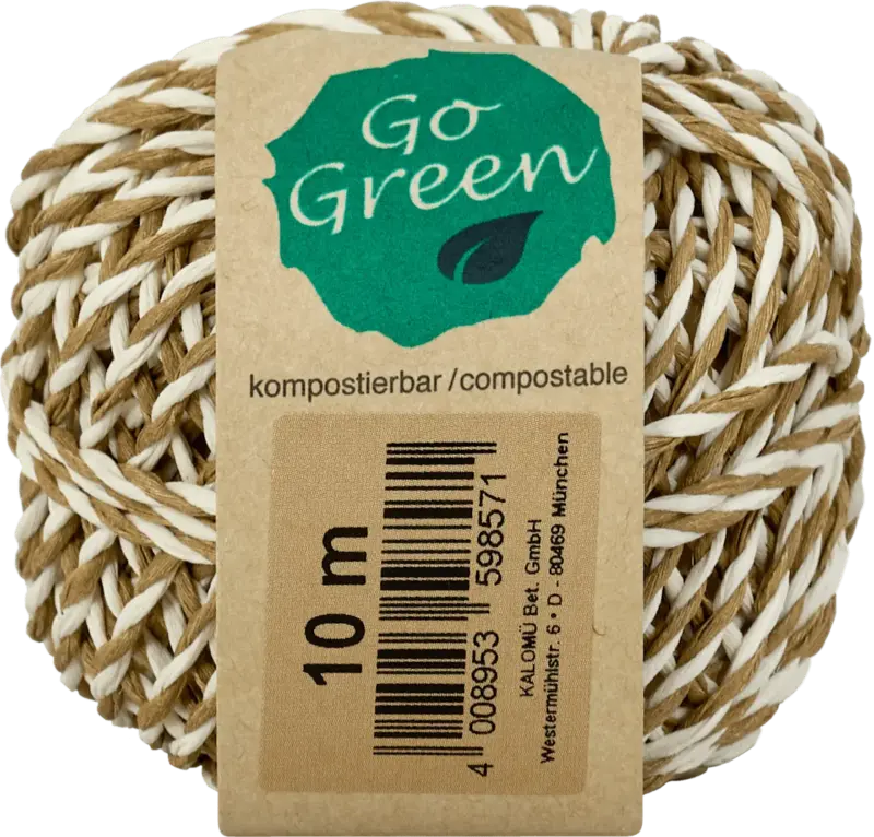 Go Green Kordel kompostierbar hellbraun-wei&szlig;