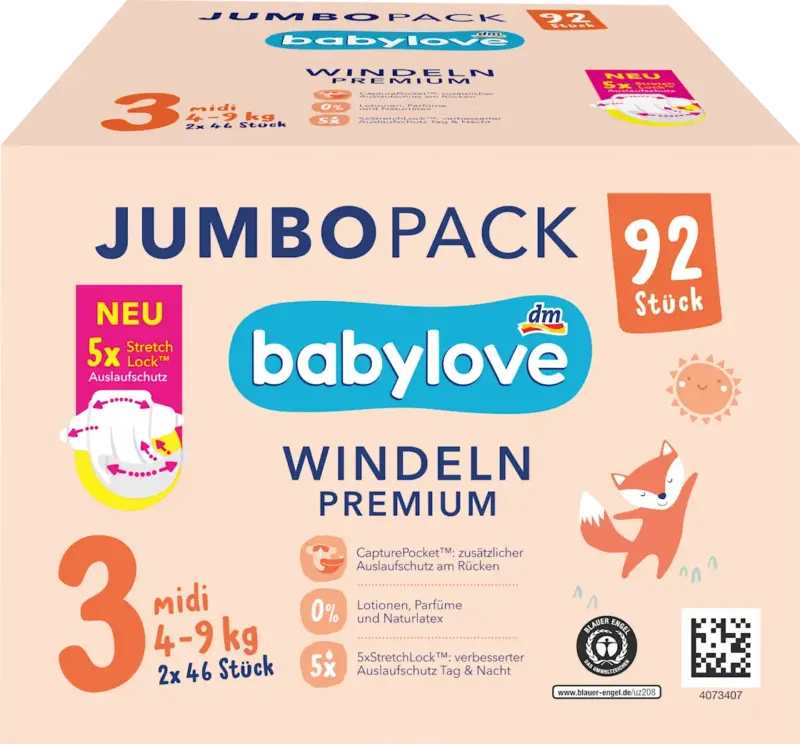 babylove Windeln Premium Gr. 3 Midi (4-9 kg) Jumbopack