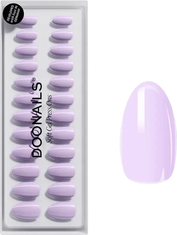 Doonails K&uuml;nstliche N&auml;gel Press Ons Short Almond Lavender Mist