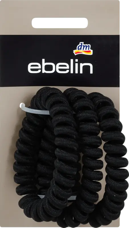 ebelin Spiral Haargummi-Set schwarz