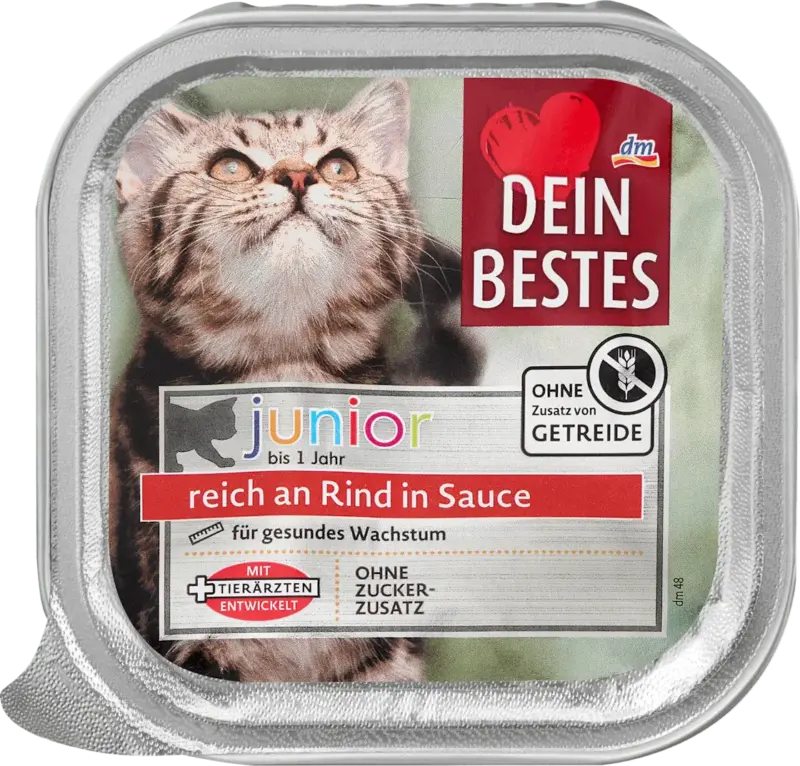 Dein Bestes Nassfutter Katze junior reich an Rind in Sauce
