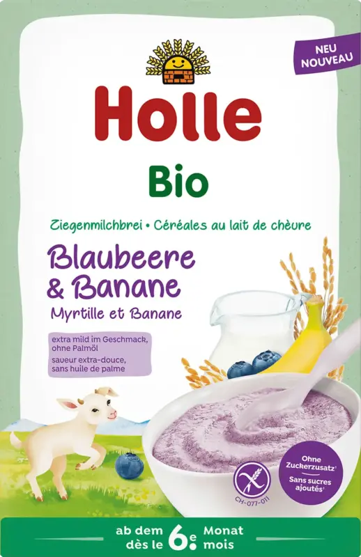 Holle Milchbrei Ziege Bio Blauebeere und Banane ab 6 Monaten