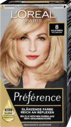 L'OR&Eacute;AL PARiS PR&Eacute;F&Eacute;RENCE Permanente Haarfarbe - Nr. 8 California Naturblond