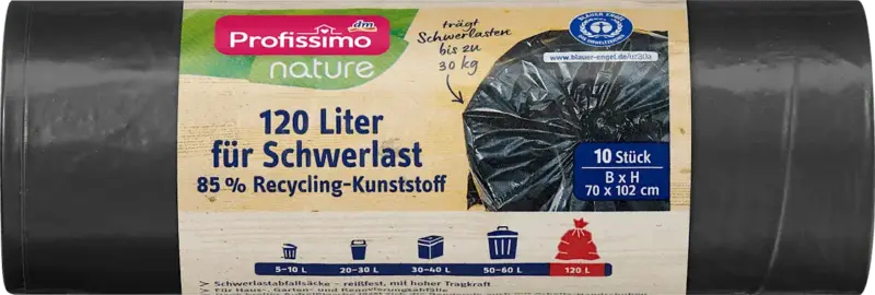 Profissimo Schwerlast M&uuml;lls&auml;cke 120 l nature