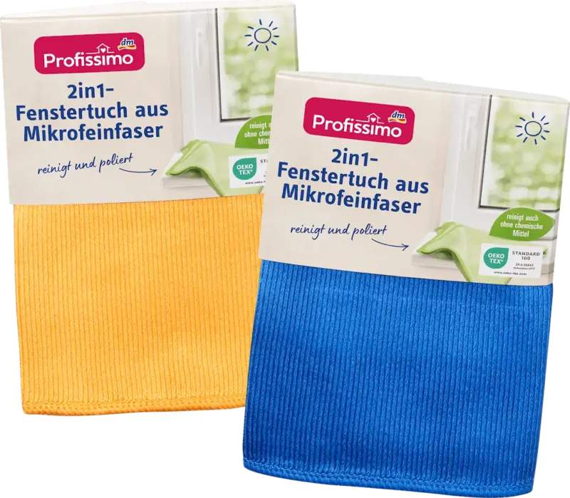 Profissimo Fenstertuch aus Mikrofeinfaser 2in1 sortiert