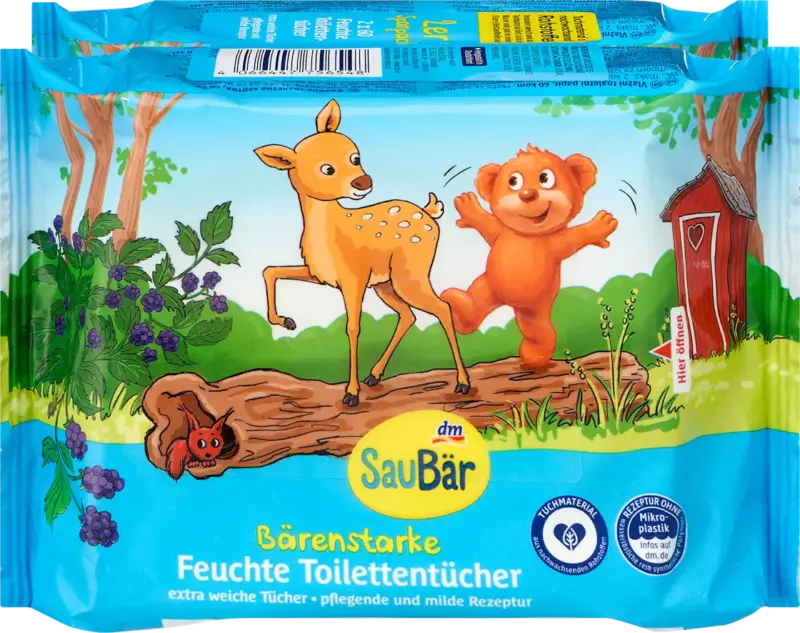 SauB&auml;r Feuchte Toilettent&uuml;cher B&auml;renstark