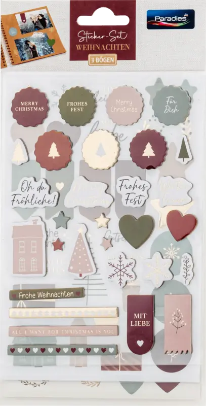 Paradies Sticker Set Weihnachten sortiert