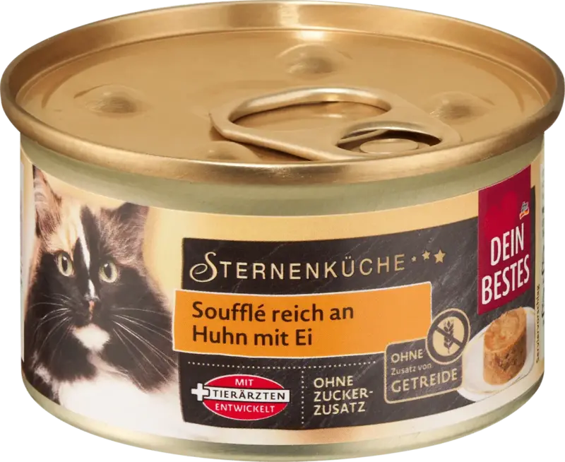 Dein Bestes Nassfutter Katze Souffl&eacute; reich an Huhn mit Ei