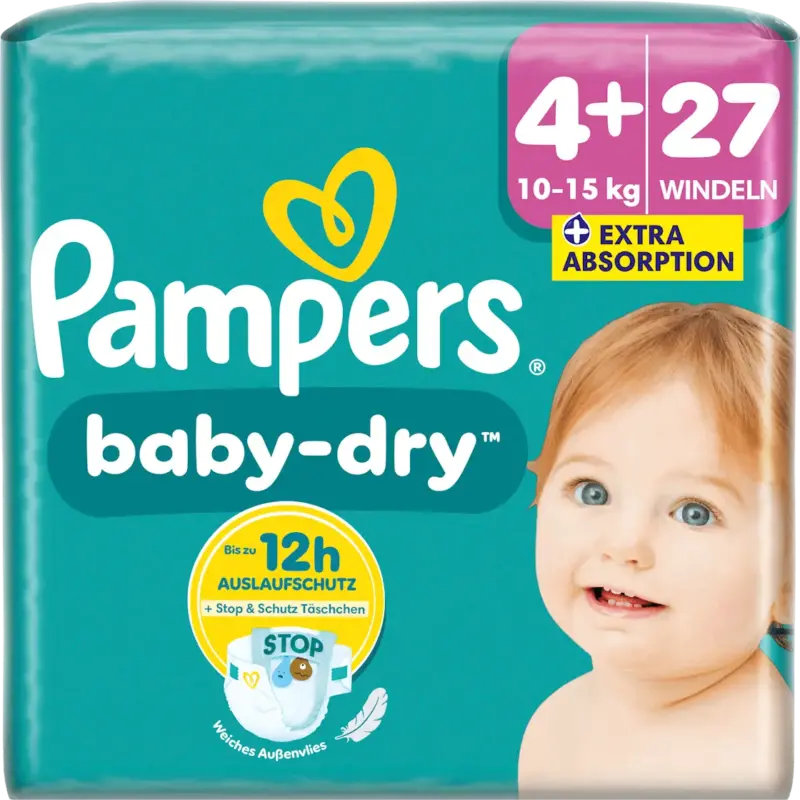Pampers Windeln Baby Dry Gr. 4+ Maxi Plus (10-15 kg)
