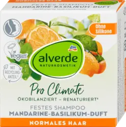 alverde NATURKOSMETIK Pro Climate Festes Shampoo mit Mandarine-Basilikum-Duft