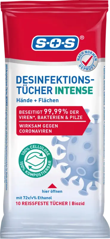 SOS Desinfektionst&uuml;cher Intense