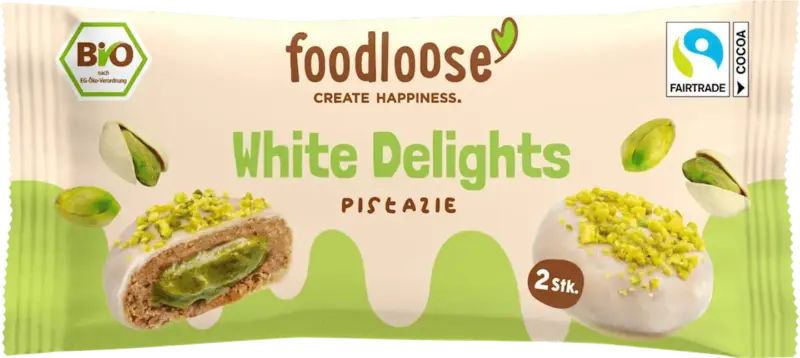 foodloose Fruchtkugeln White Delights Pistazie