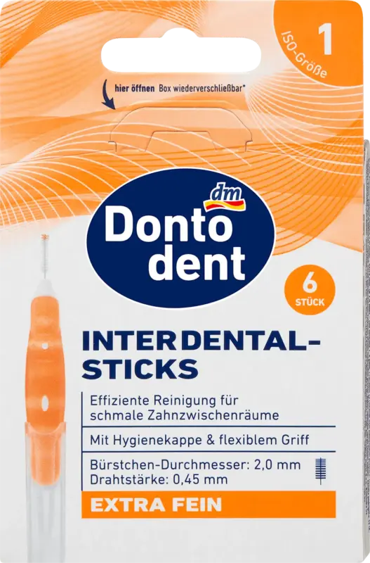 Dontodent Interdentalb&uuml;rsten Sticks extra fein ISO1