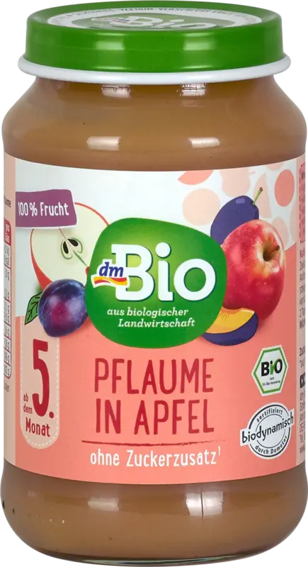dmBio Fr&uuml;chte Pflaume in Apfel ab dem 5. Monat
