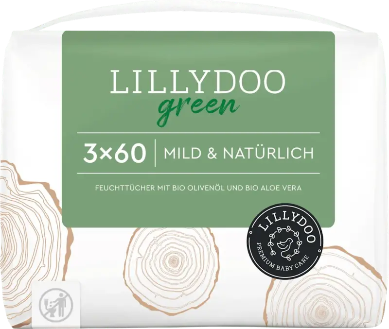 LILLYDOO green Feuchtt&uuml;cher nature