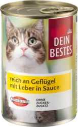 Dein Bestes Katzenfutter reich an Gefl&uuml;gel mit Leber in Sauce