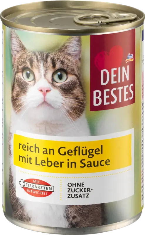 Dein Bestes Katzenfutter reich an Gefl&uuml;gel mit Leber in Sauce