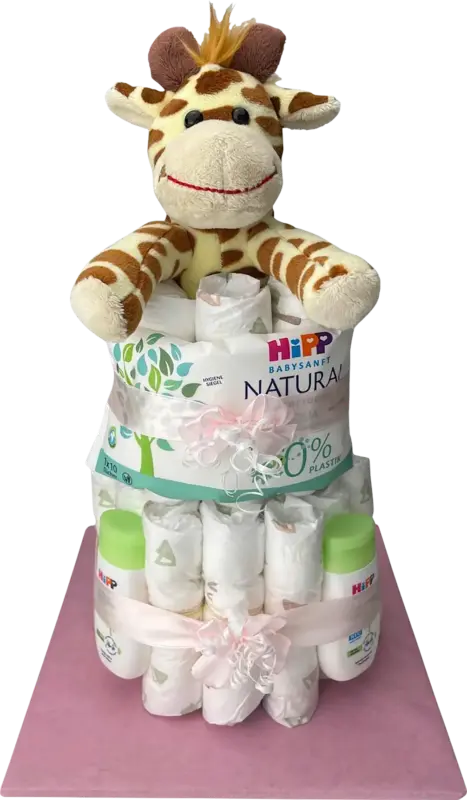 Brandnation Windeltorte gro&szlig; Giraffe rosa