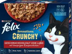 Felix Nassfutter Katze Sensations Crunchy Geschmacksvielfalt vom Land
