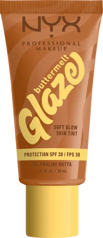 NYX PROFESSIONAL MAKEUP Foundation Buttermelt Glaze mit LSF 30, 06 Praline Butta
