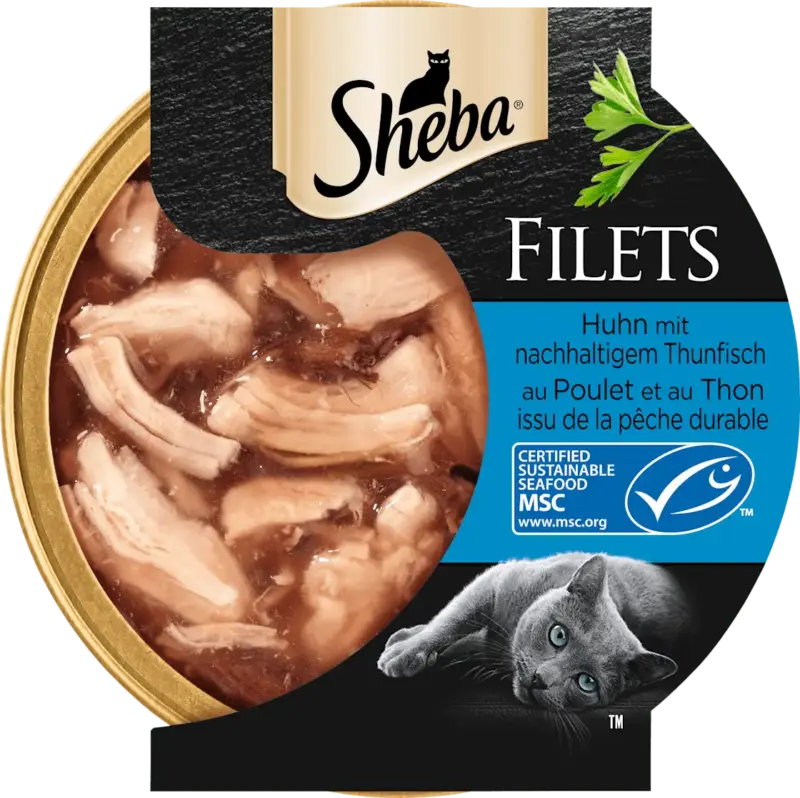 Sheba Nassfutter Katze Huhn mit Thunfisch