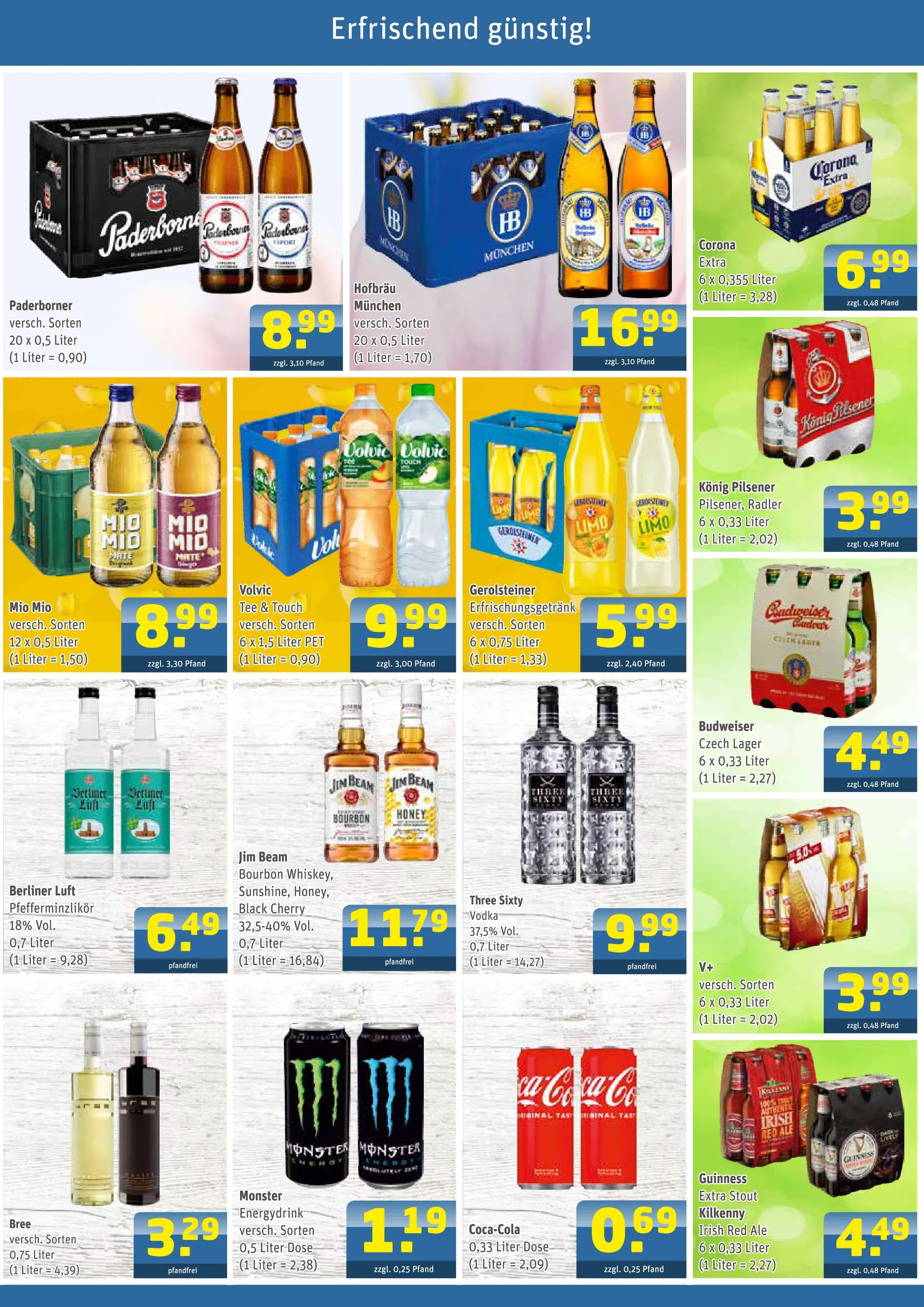 Angebote - Getränke Arena: Getränkeangebote (ab 01.03.2026) zum Blättern | Seite: 3 | Produkte: Jim beam, Konig pilsener, Monster, Bourbon