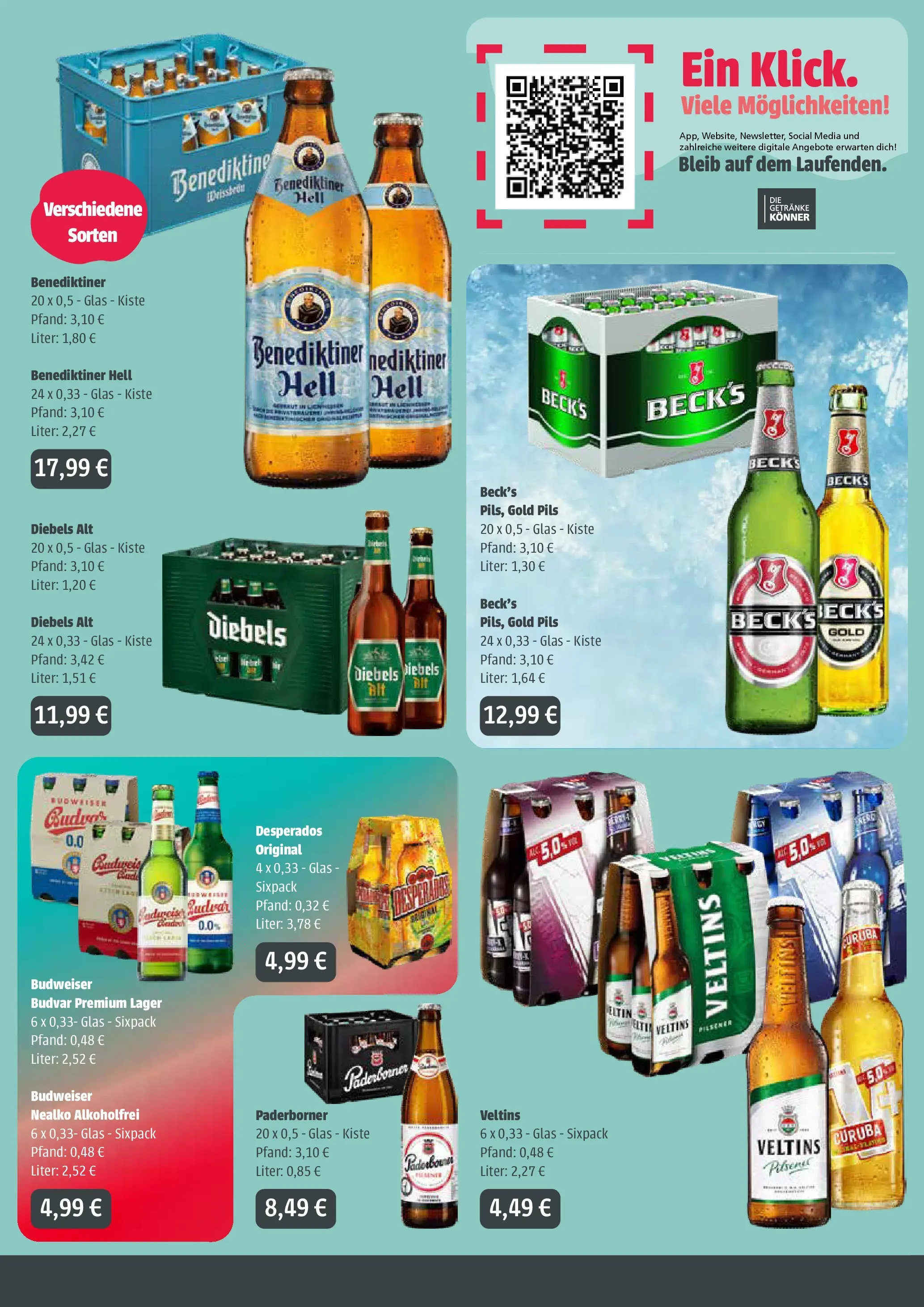 Angebote - Getränke Ellerkamp: Getränkeangebote (ab 01.03.2026) zum Blättern | Seite: 2 | Produkte: Benediktiner hell, Desperados, Diebels, Budweiser