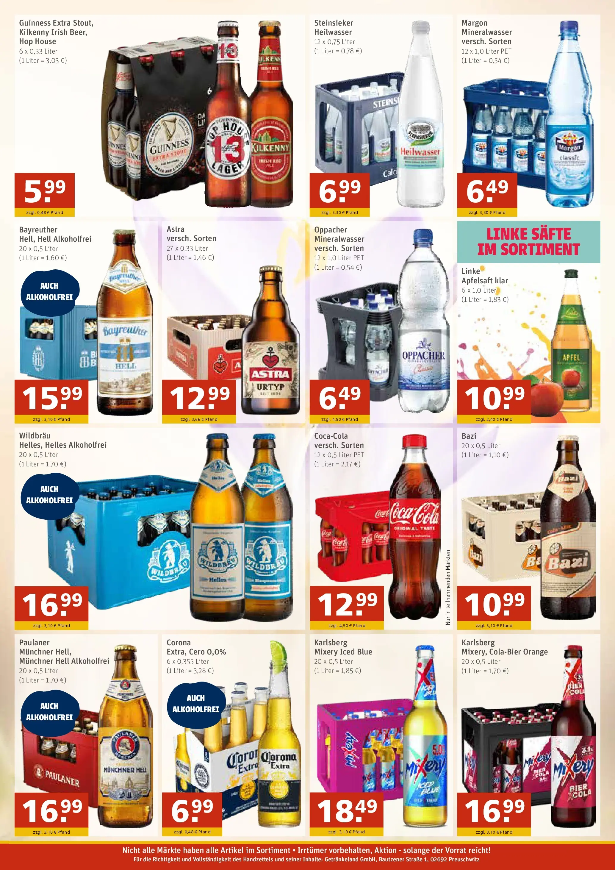 Angebote - GetränkeLand Mayer: Getränkeangebote (ab 01.03.2026) zum Blättern | Seite: 3 | Produkte: Cola, Äpfel, Apfelsaft, Mixery