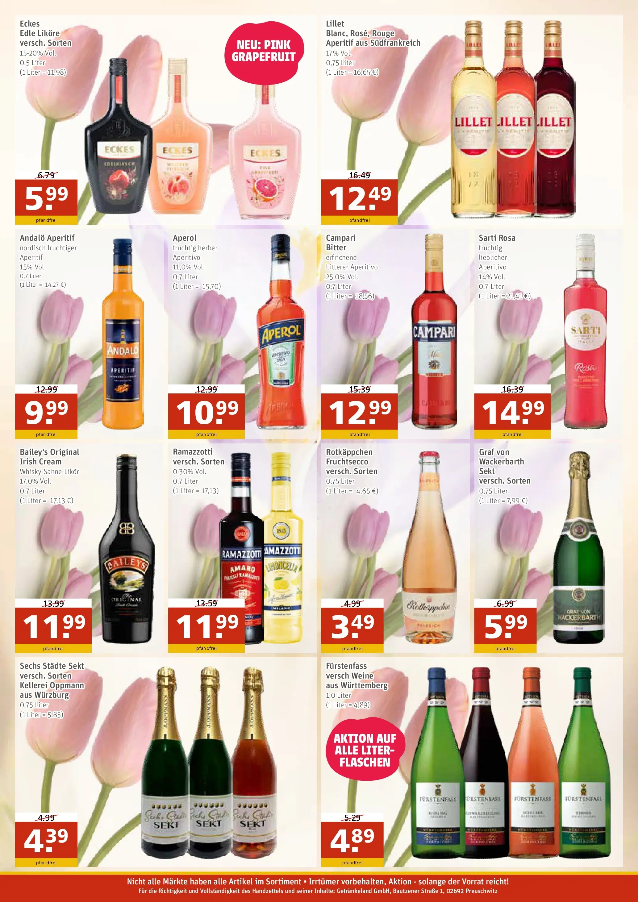 Angebote - GetränkeLand Mayer: Getränkeangebote (ab 01.03.2026) zum Blättern | Seite: 4 | Produkte: Fruchtsecco, Grapefruit, Baileys, Ramazzotti