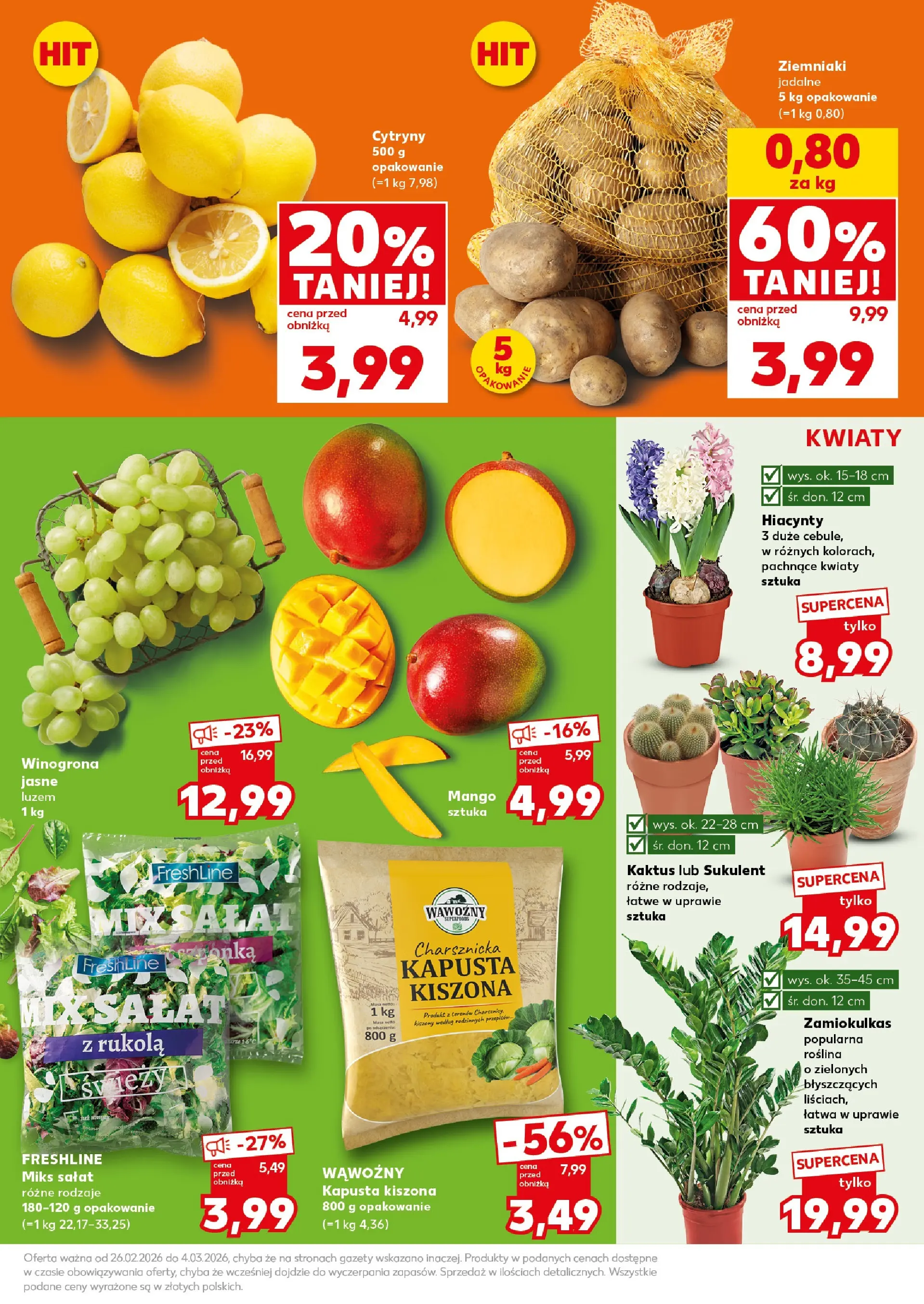 Kaufland gazetka - Super Sobota od 28.02.2026 - od jutra PDF | Strona: 11 | Produkty: Kapusta, Zamiokulkas, Kwiaty, Ziemniaki