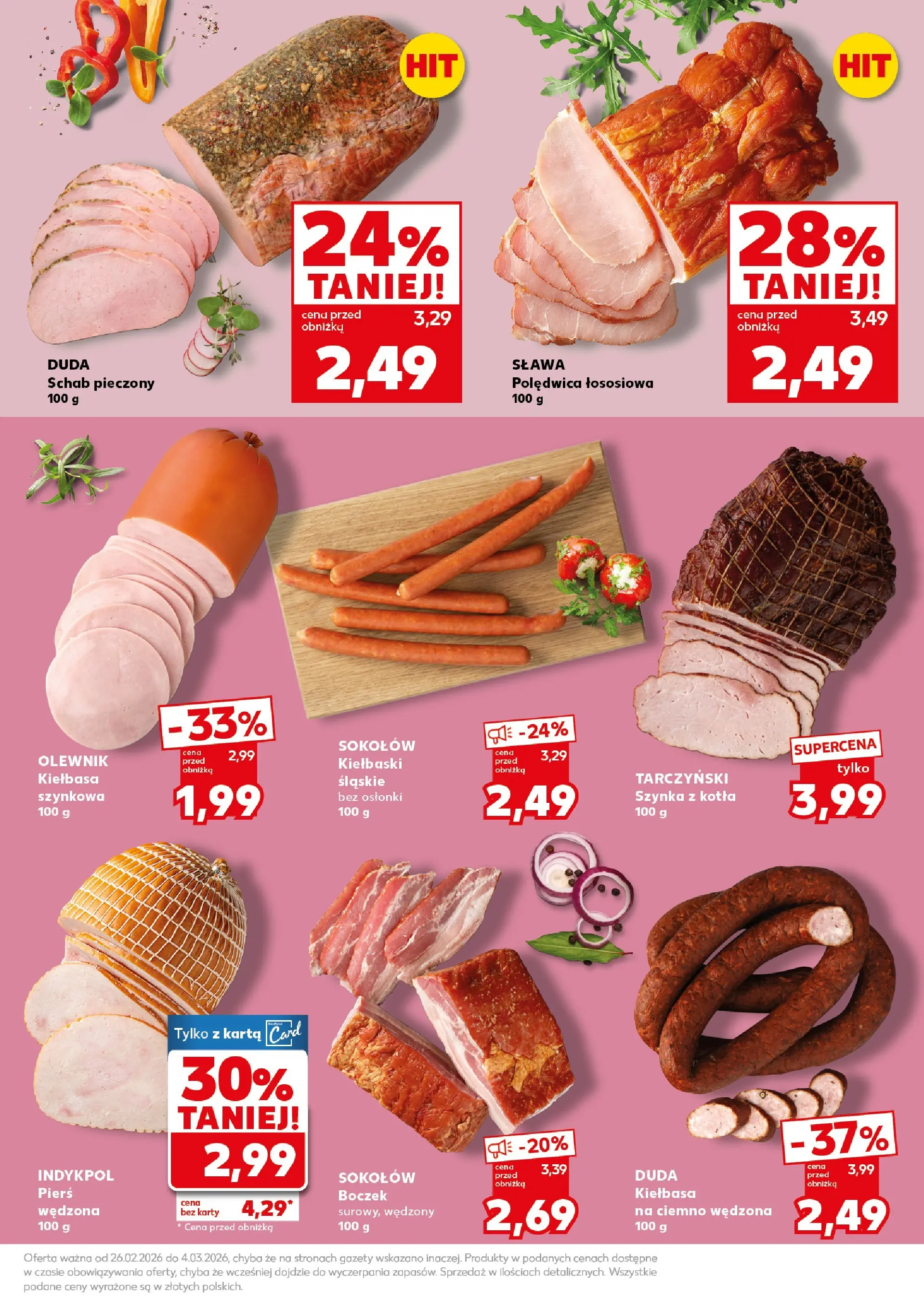 Kaufland gazetka - Super Sobota od 28.02.2026 - od jutra PDF | Strona: 15 | Produkty: Karta, Schab, Szynka, Boczek