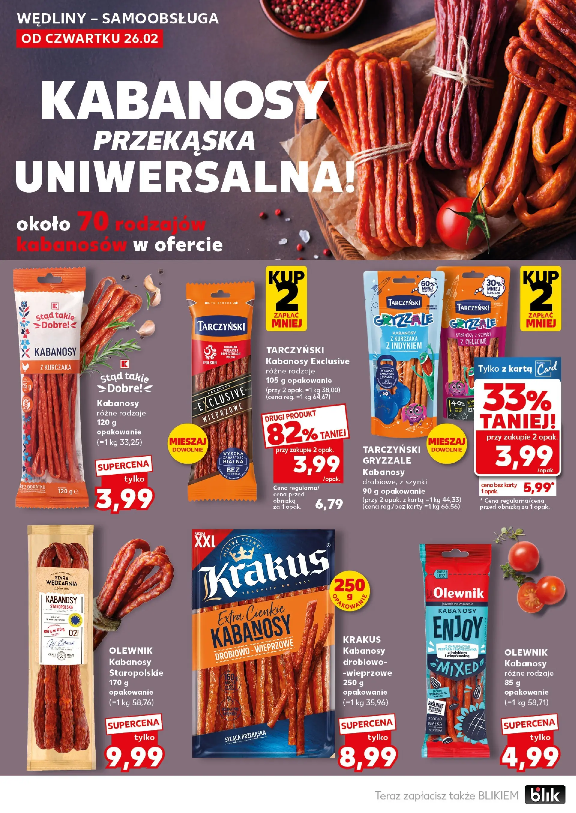 Kaufland gazetka - Super Sobota od 28.02.2026 - od jutra PDF | Strona: 18 | Produkty: Karta, Kabanosy, Wędliny, Wieprzowina