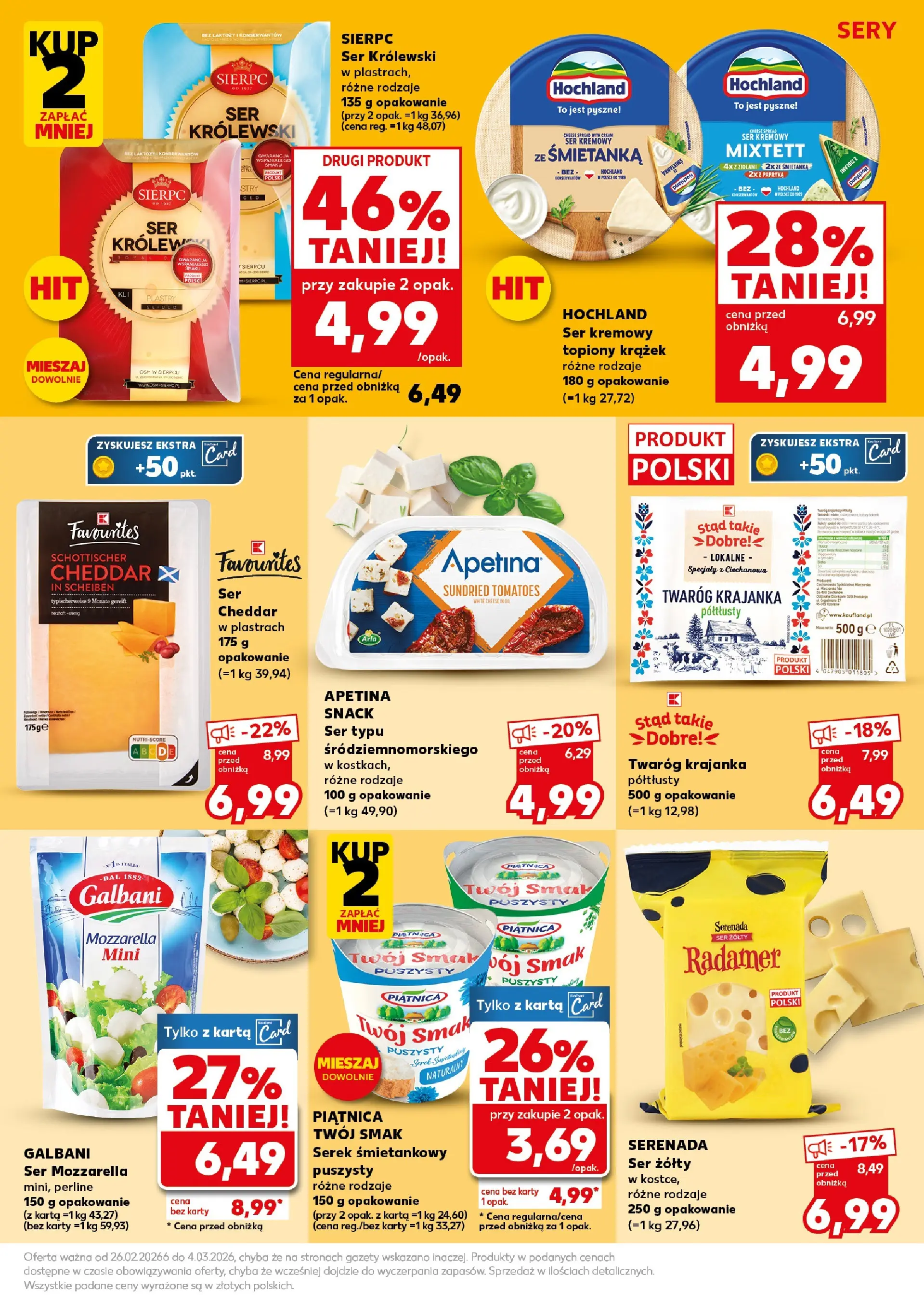 Kaufland gazetka - Super Sobota od 28.02.2026 - od jutra PDF | Strona: 21 | Produkty: Ser żółty, Serek, Ser, Cheddar