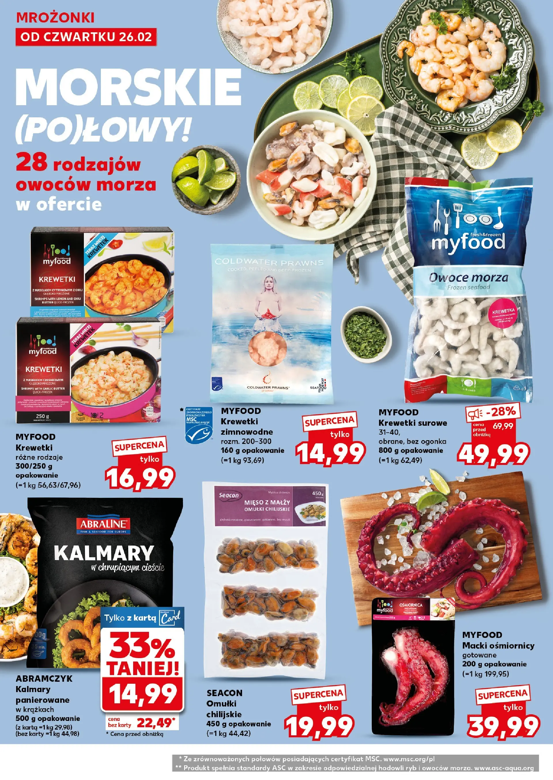 Kaufland gazetka - Super Sobota od 28.02.2026 - od jutra PDF | Strona: 22 | Produkty: Karta, Krewetki, Kalmary, Owoce morza
