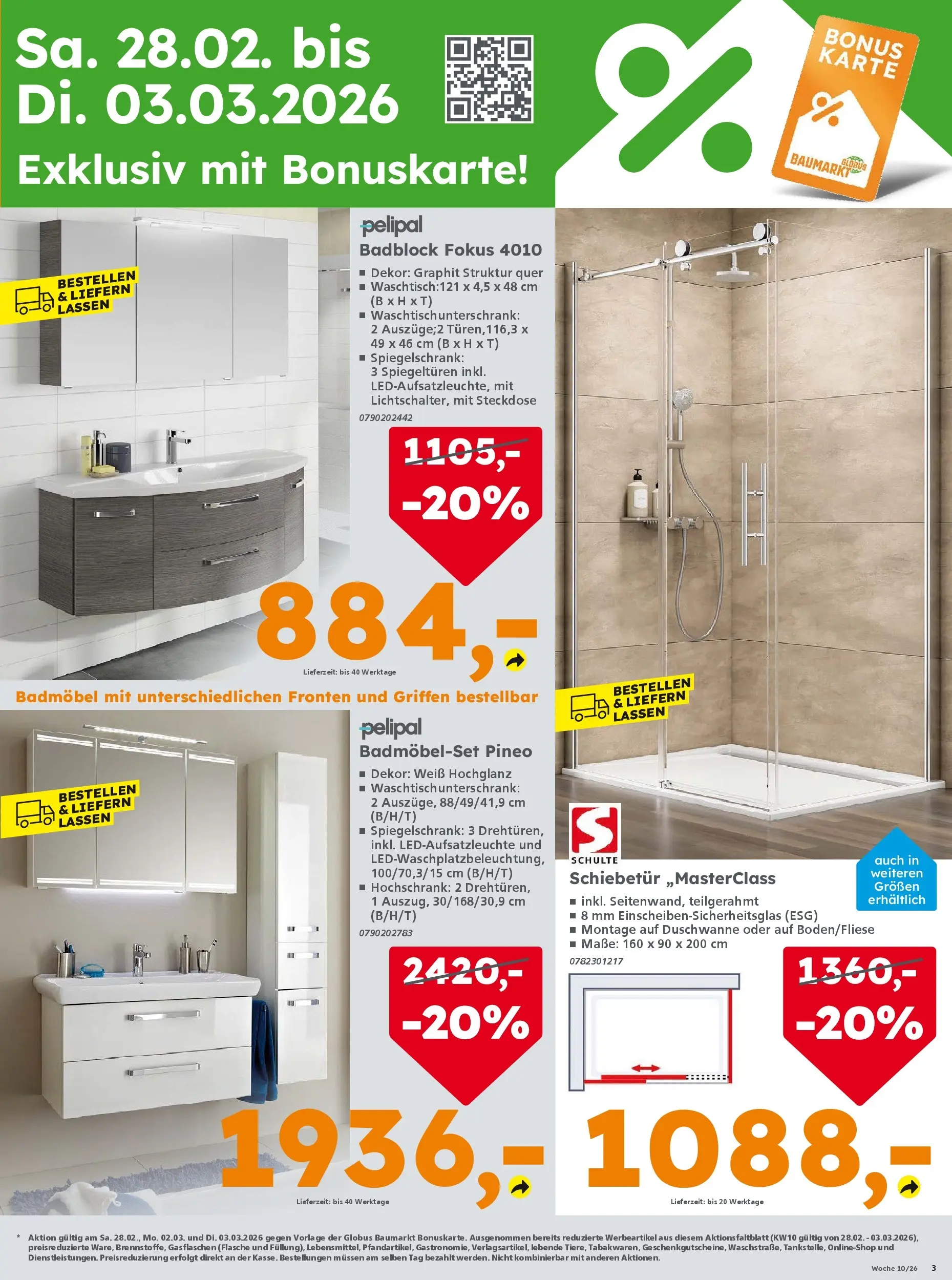 Globus Baumarkt prospekt Hösbach	 (ab 27.02.2026) zum Blättern | Seite: 3 | Produkte: Steckdose, Spiegelschrank, Hochschrank