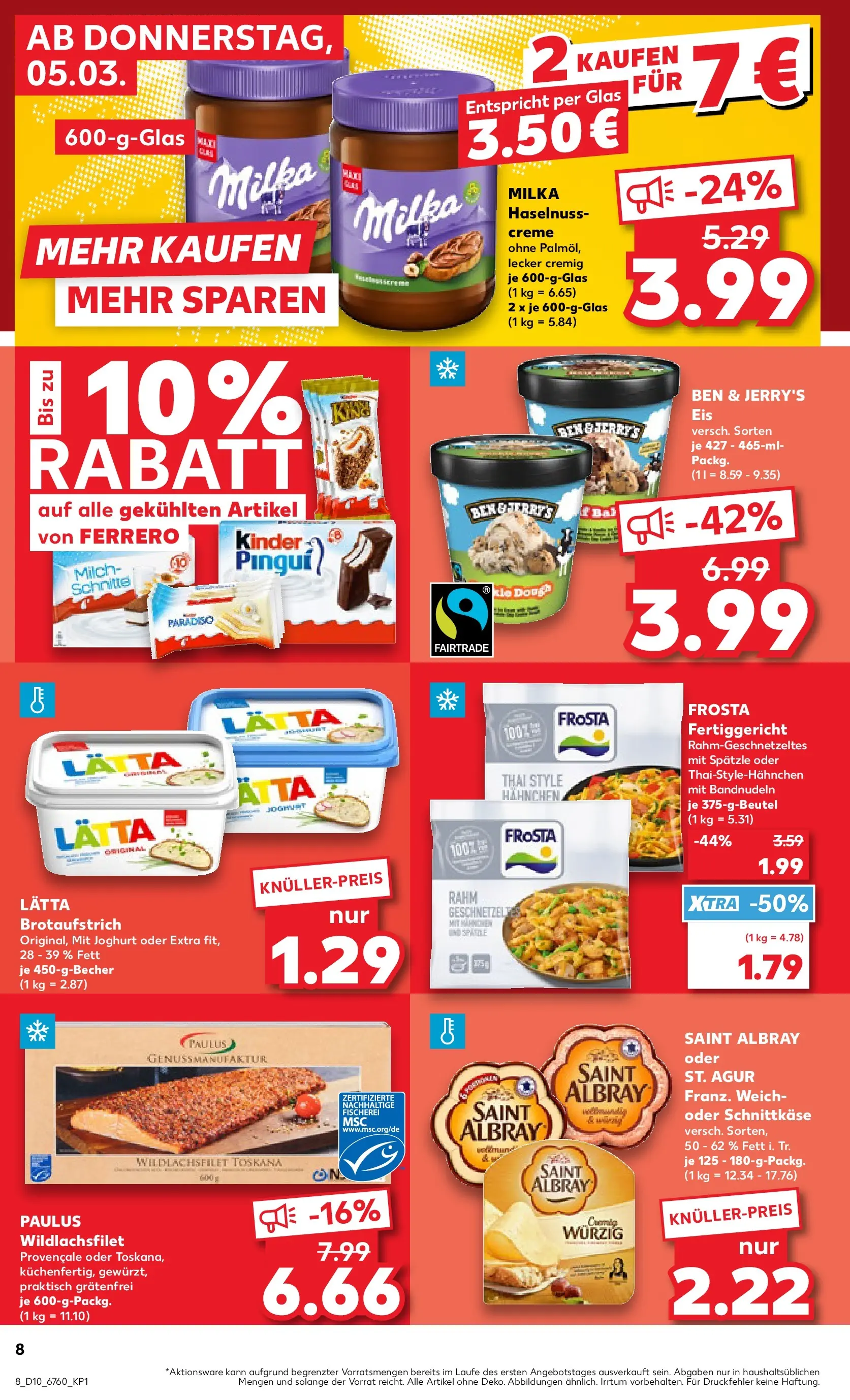 Prospekt Kaufland ab 02.03.2026 » Angebote Online zum Blättern | Seite: 20 | Produkte: Milka, Frosta, Lätta, Eis