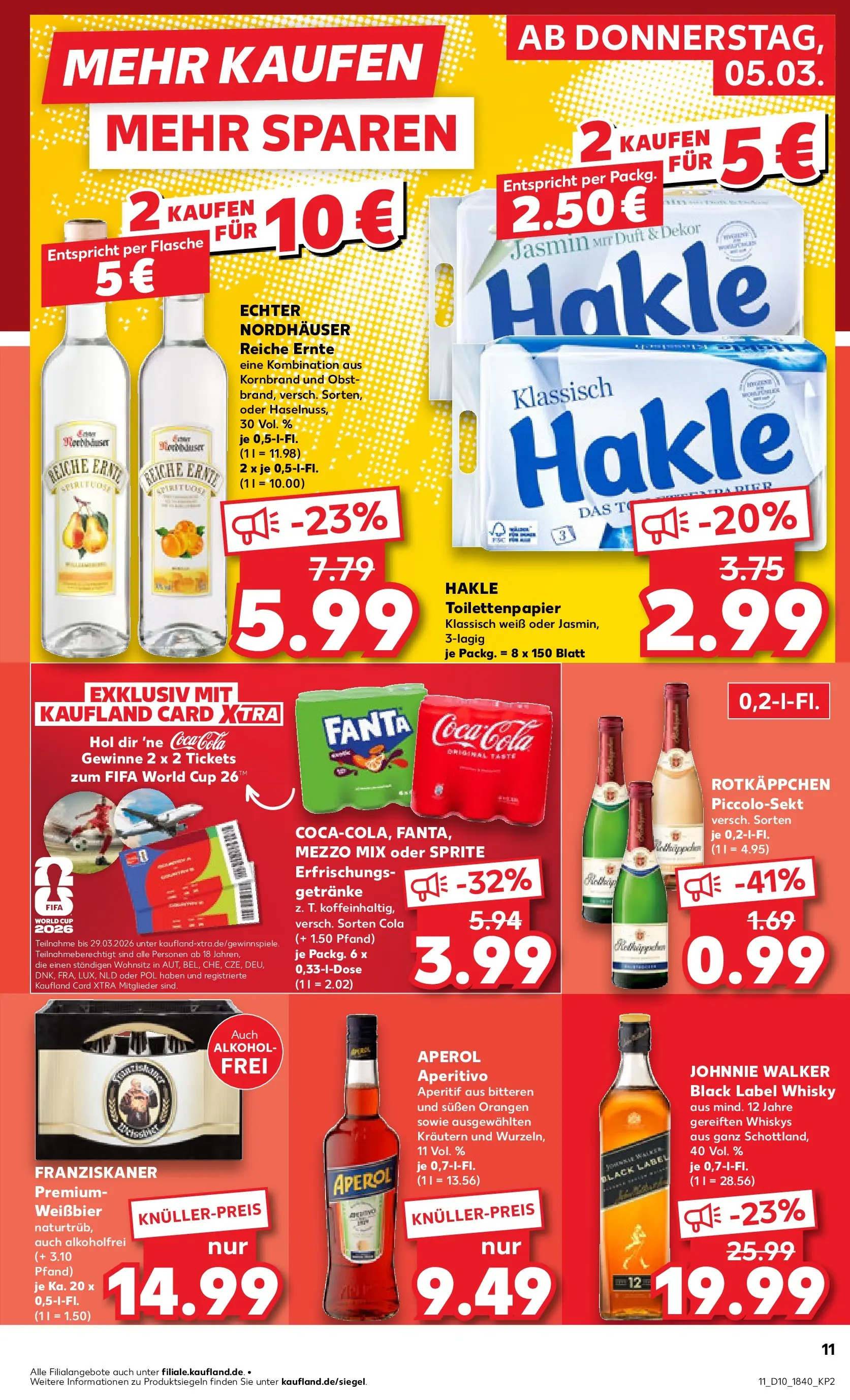 Prospekt Kaufland ab 02.03.2026 » Angebote Online zum Blättern | Seite: 31 | Produkte: Mezzo mix, Fanta, Aperol, Toilettenpapier