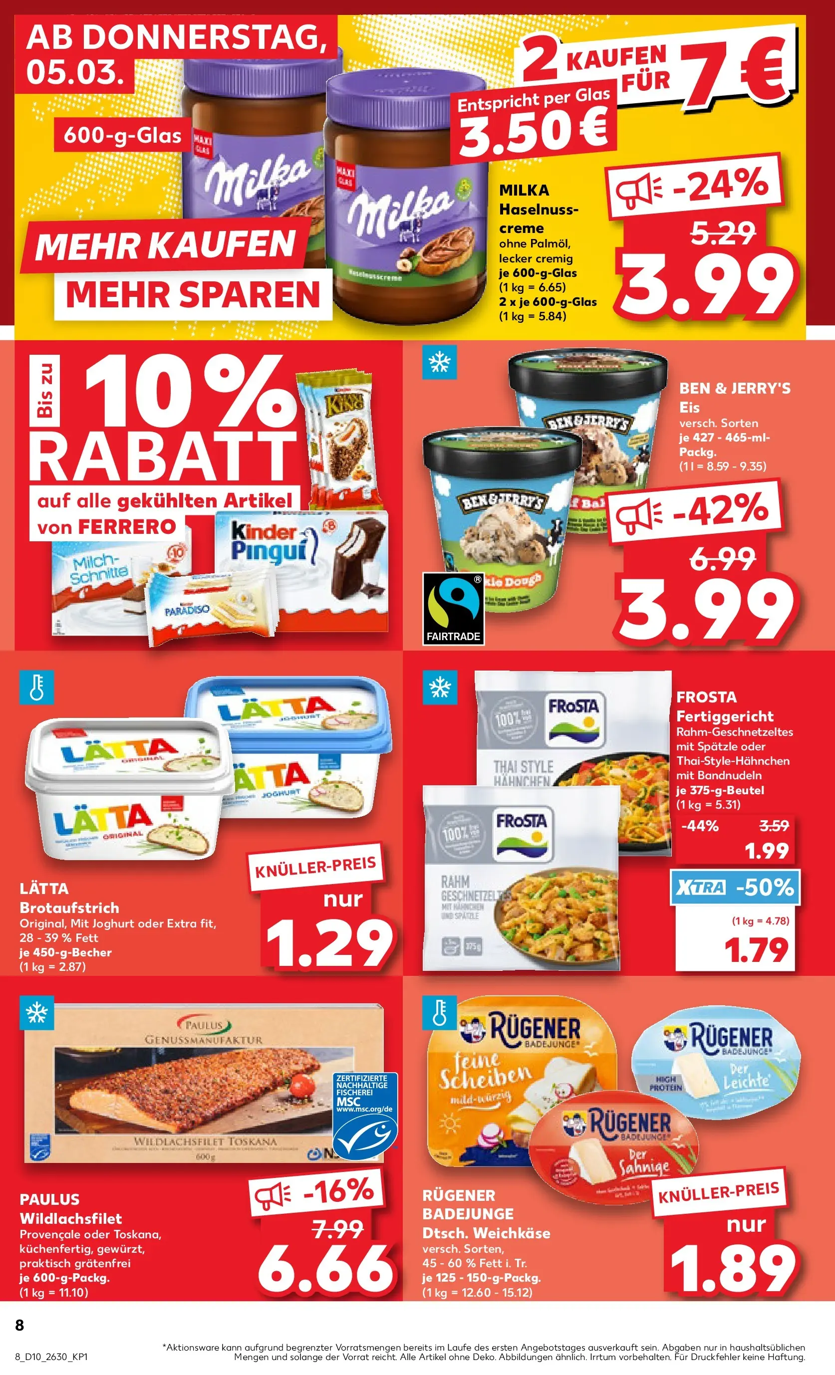 Prospekt Kaufland ab 02.03.2026 » Angebote und Werbung Online | Seite: 20 | Produkte: Milka, Frosta, Ben & Jerry's, Eis Prospekt Kaufland ab 02.03.2026 » Angebote Online zum Blättern | Seite: 20 | Produkte: Milka, Frosta, Ben & Jerry's, Eis