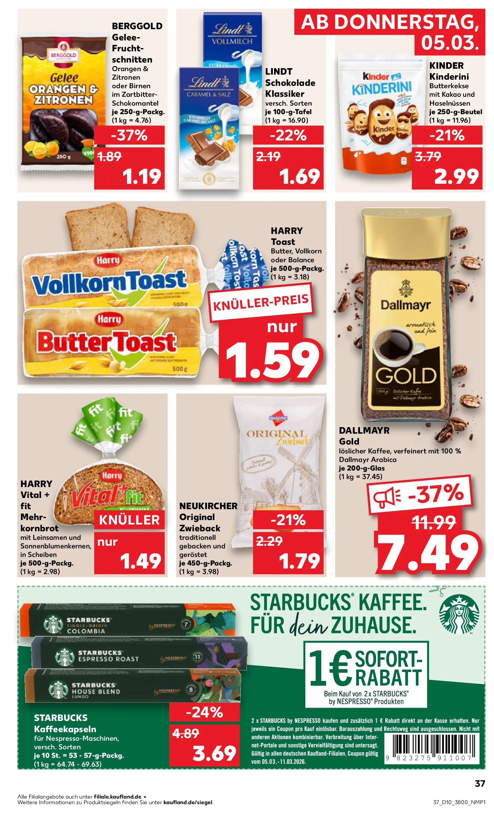 Prospekt Kaufland ab 02.03.2026 » Angebote Online zum Blättern | Seite: 49 | Produkte: Butter, Schokolade, Starbucks, Orangen