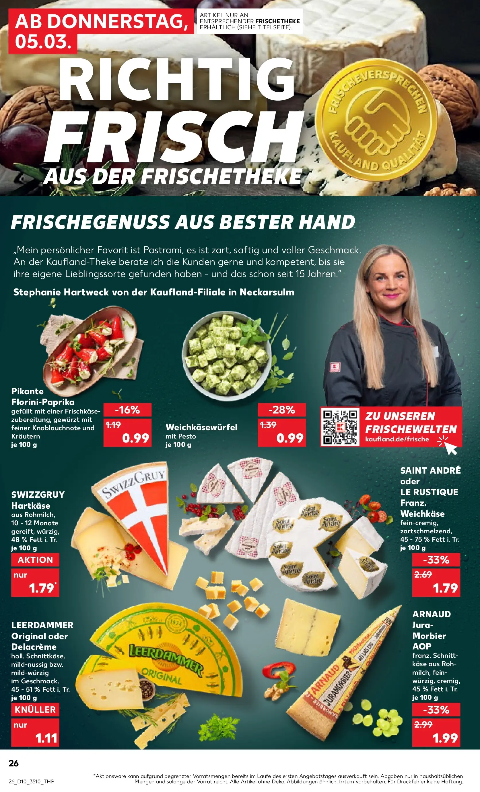 Prospekt Kaufland ab 05.03.2026 » Angebote Online zum Blättern | Seite: 26 | Produkte: Jura, Käse, Leerdammer, Frischkase