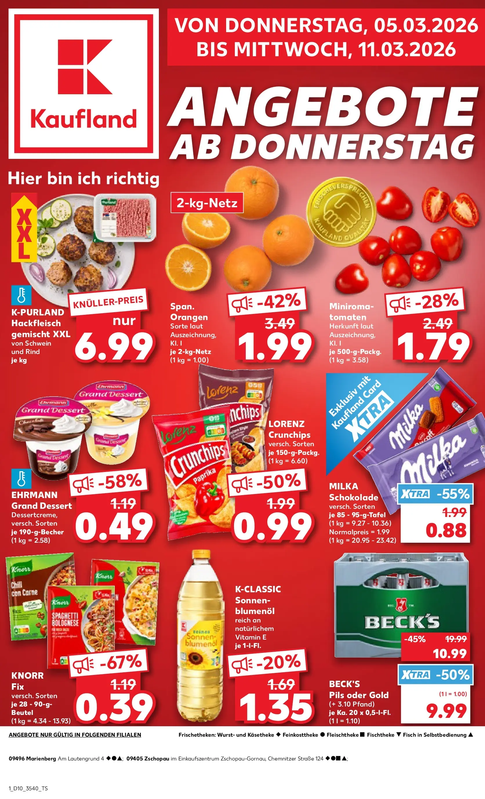 Prospekt Kaufland ab 05.03.2026 » Angebote Online zum Blättern | Seite: 1 | Produkte: Schokolade, Sonnenblumenol, Paprika, Wurst