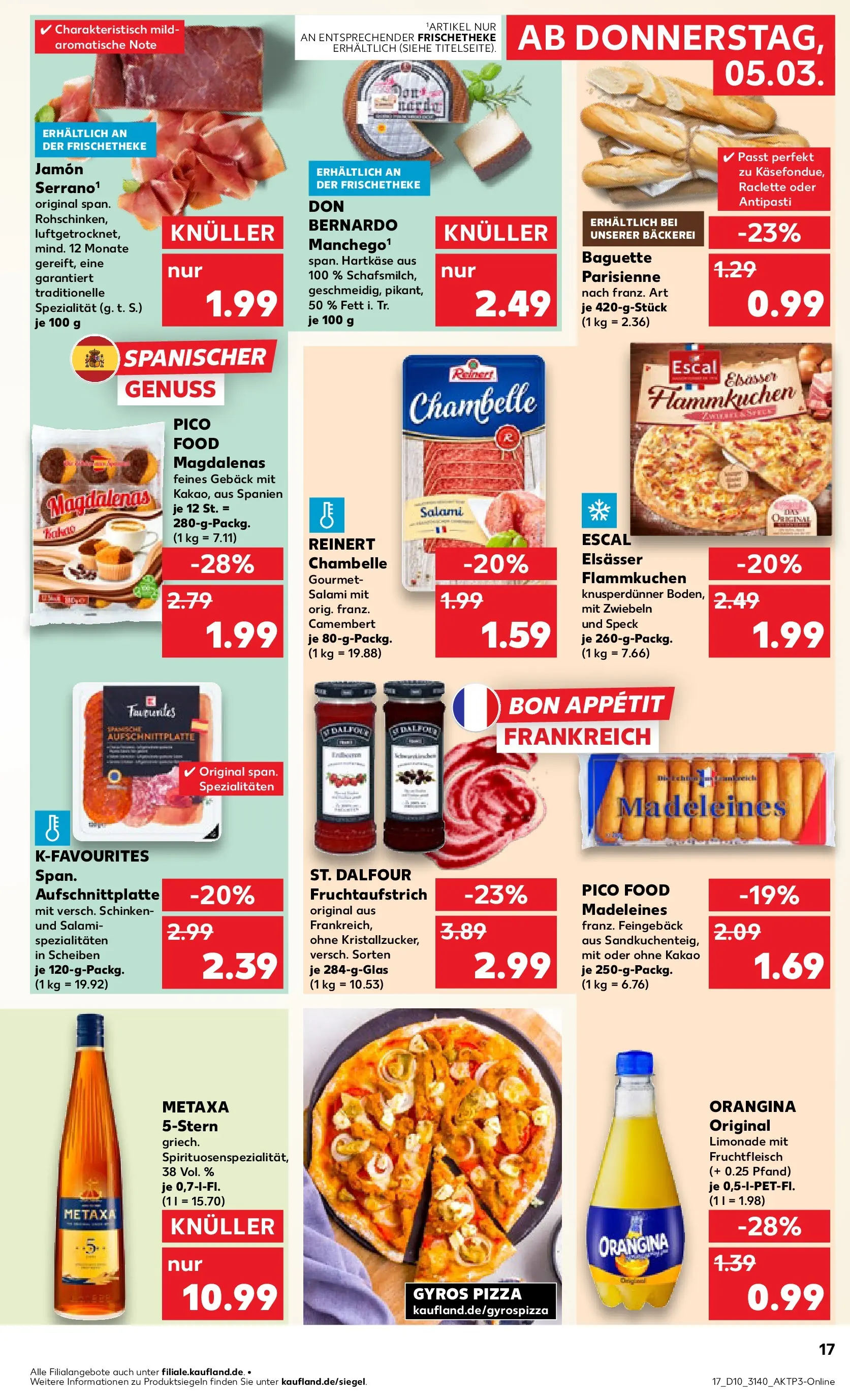 Prospekt Kaufland ab 02.03.2026 » Angebote Online zum Blättern | Seite: 29 | Produkte: Baguette, Salami, Schinken, Raclette