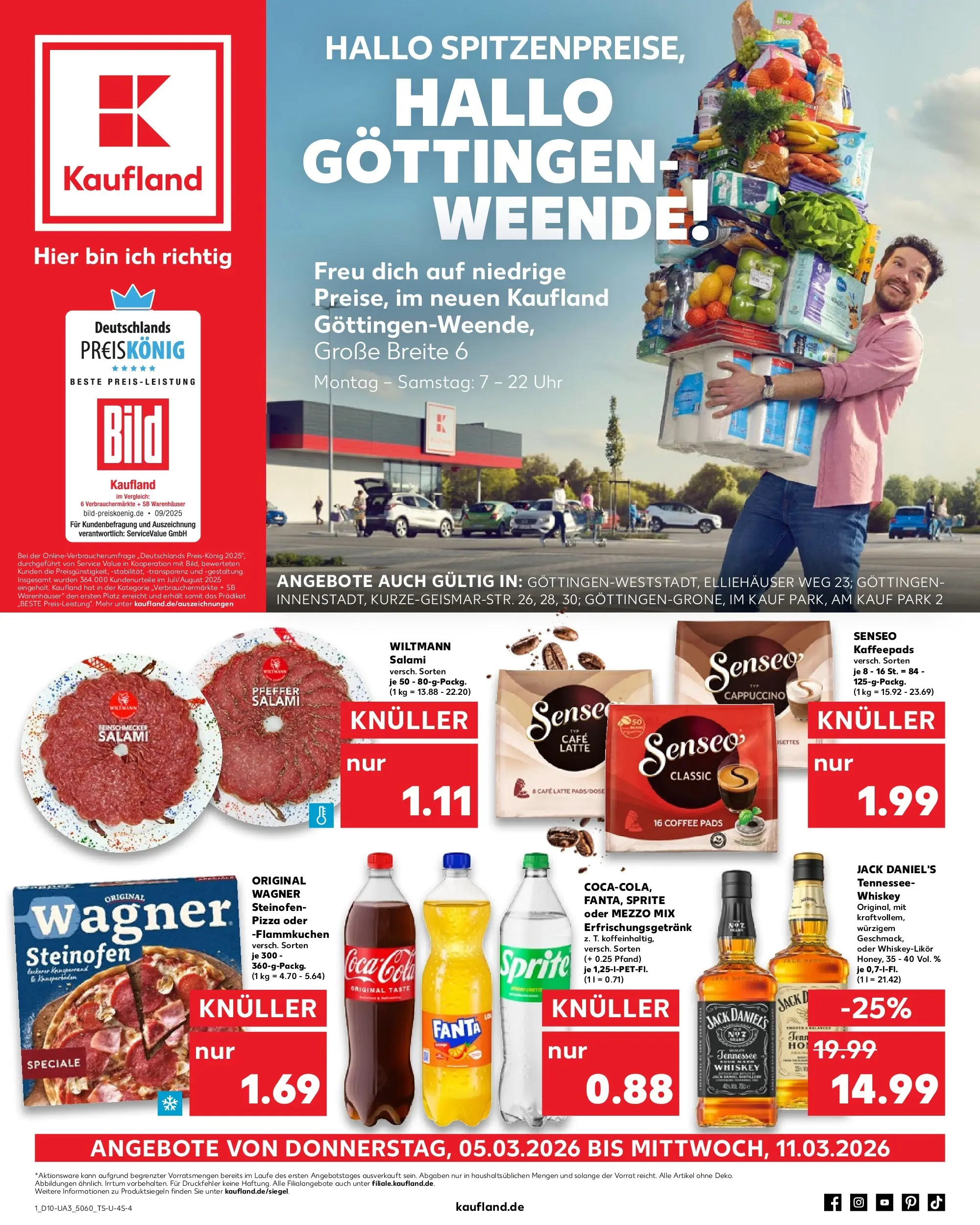 Prospekt Kaufland ab 05.03.2026 » Angebote Online zum Blättern | Seite: 1 | Produkte: Senseo, Coca cola, Senseo kaffeepads, Pizza