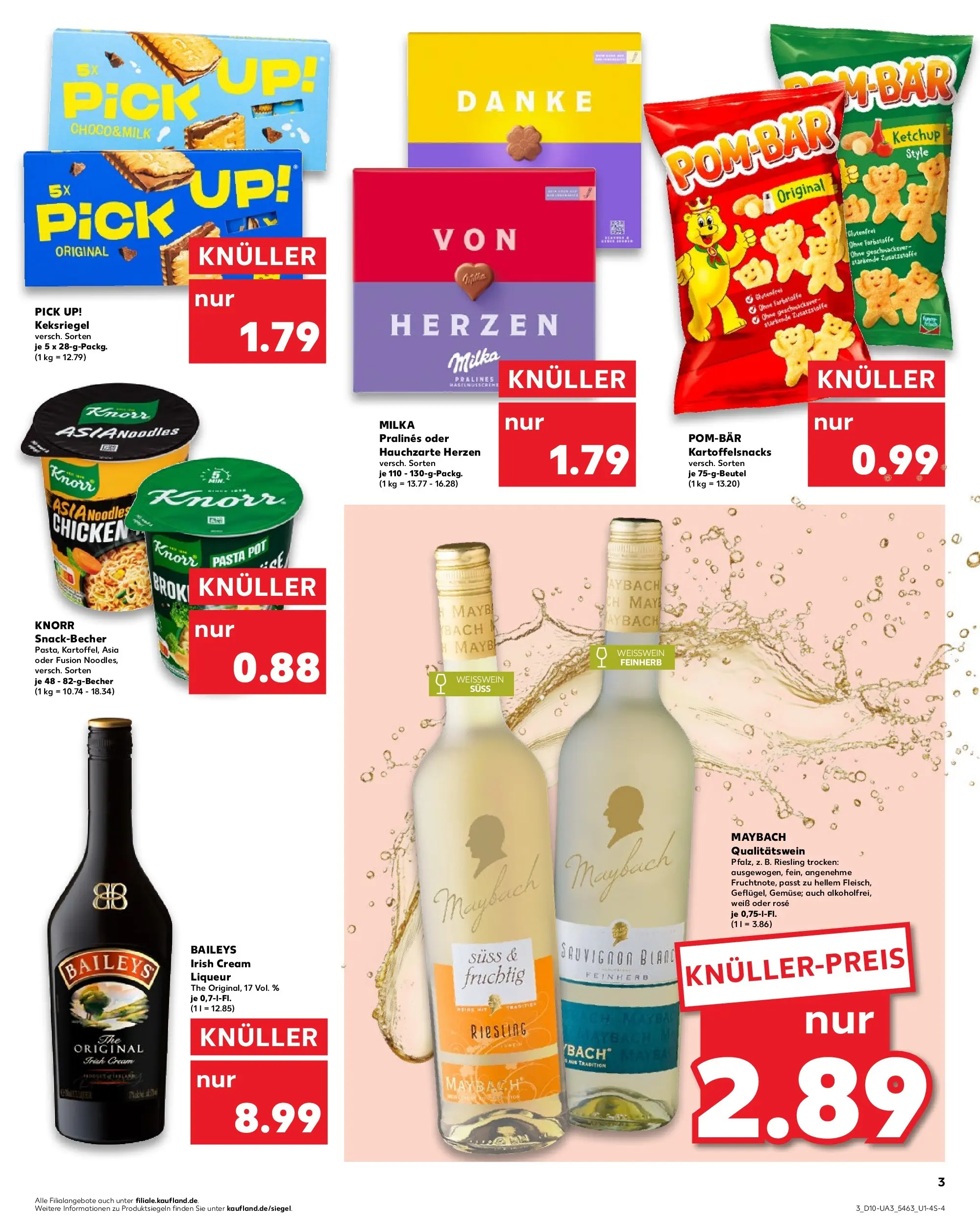 Prospekt Kaufland ab 05.03.2026 » Angebote Online zum Blättern | Seite: 3 | Produkte: Weißwein, Knorr, Milka, POM-BÄR