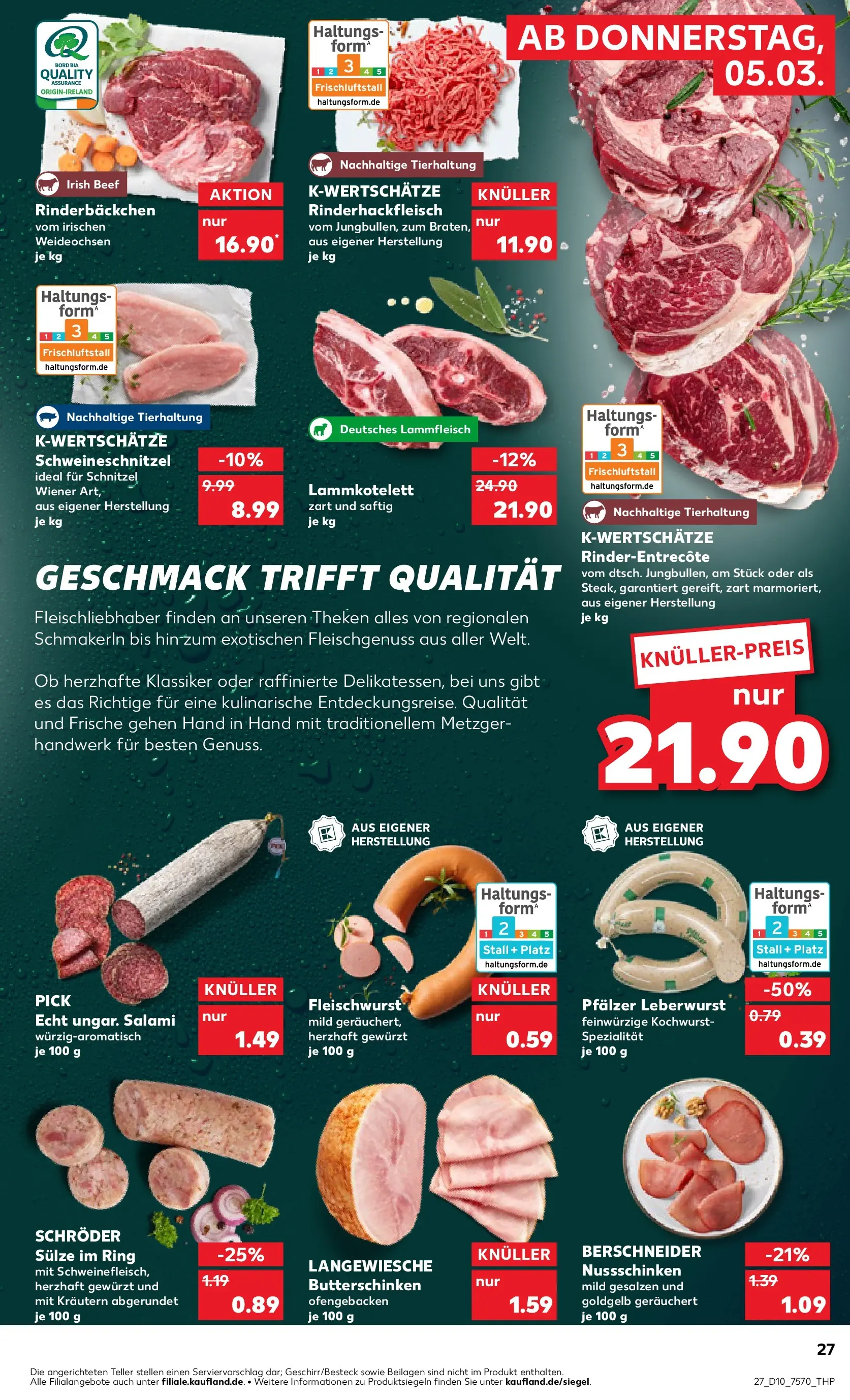 Prospekt Kaufland ab 01.03.2026 » Angebote Online zum Blättern | Seite: 39 | Produkte: Schnitzel, Salami, Steak