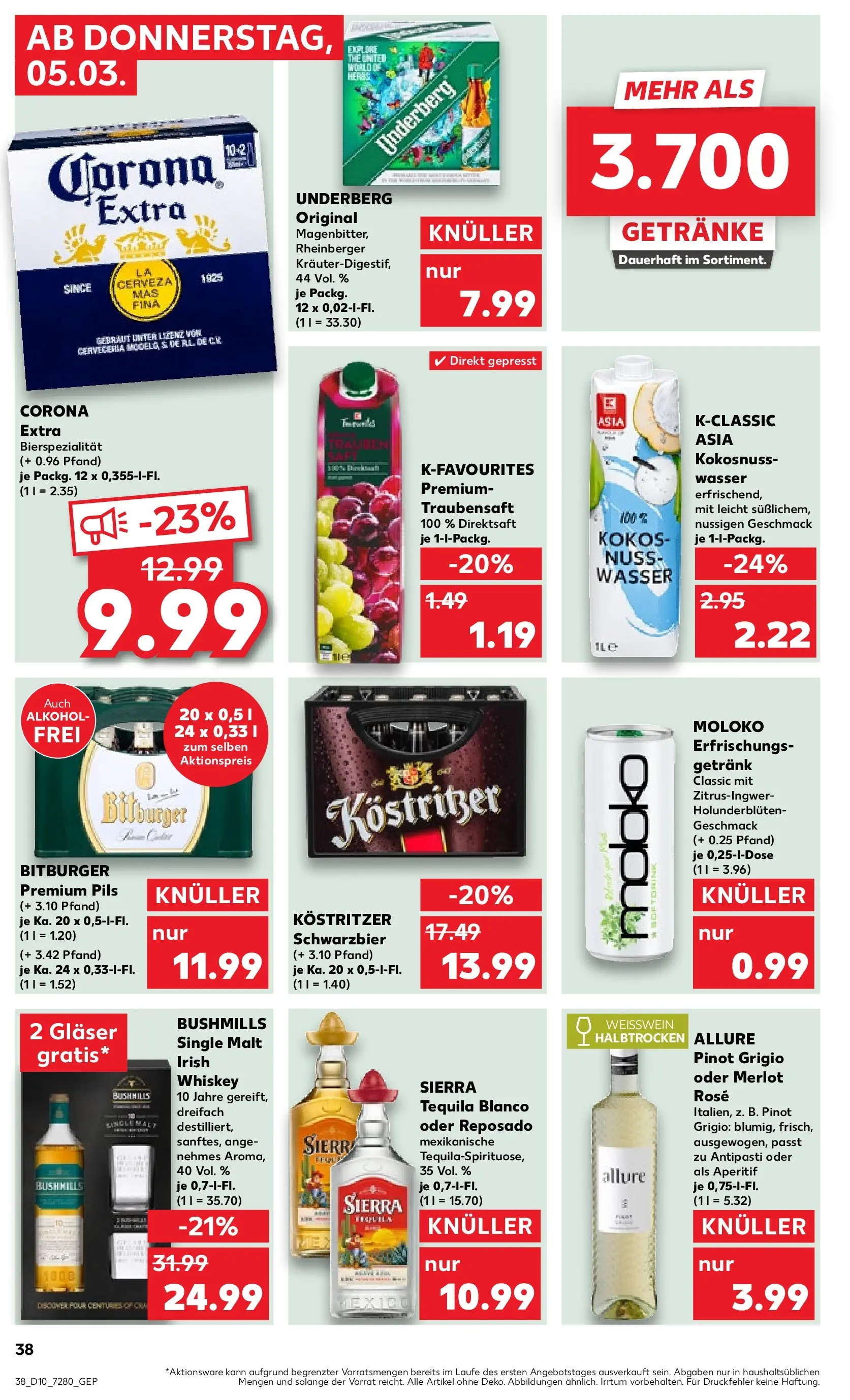 Prospekt Kaufland ab 05.03.2026 » Angebote Online zum Blättern | Seite: 42 | Produkte: Bitburger, Kostritzer, Pils, Wasser