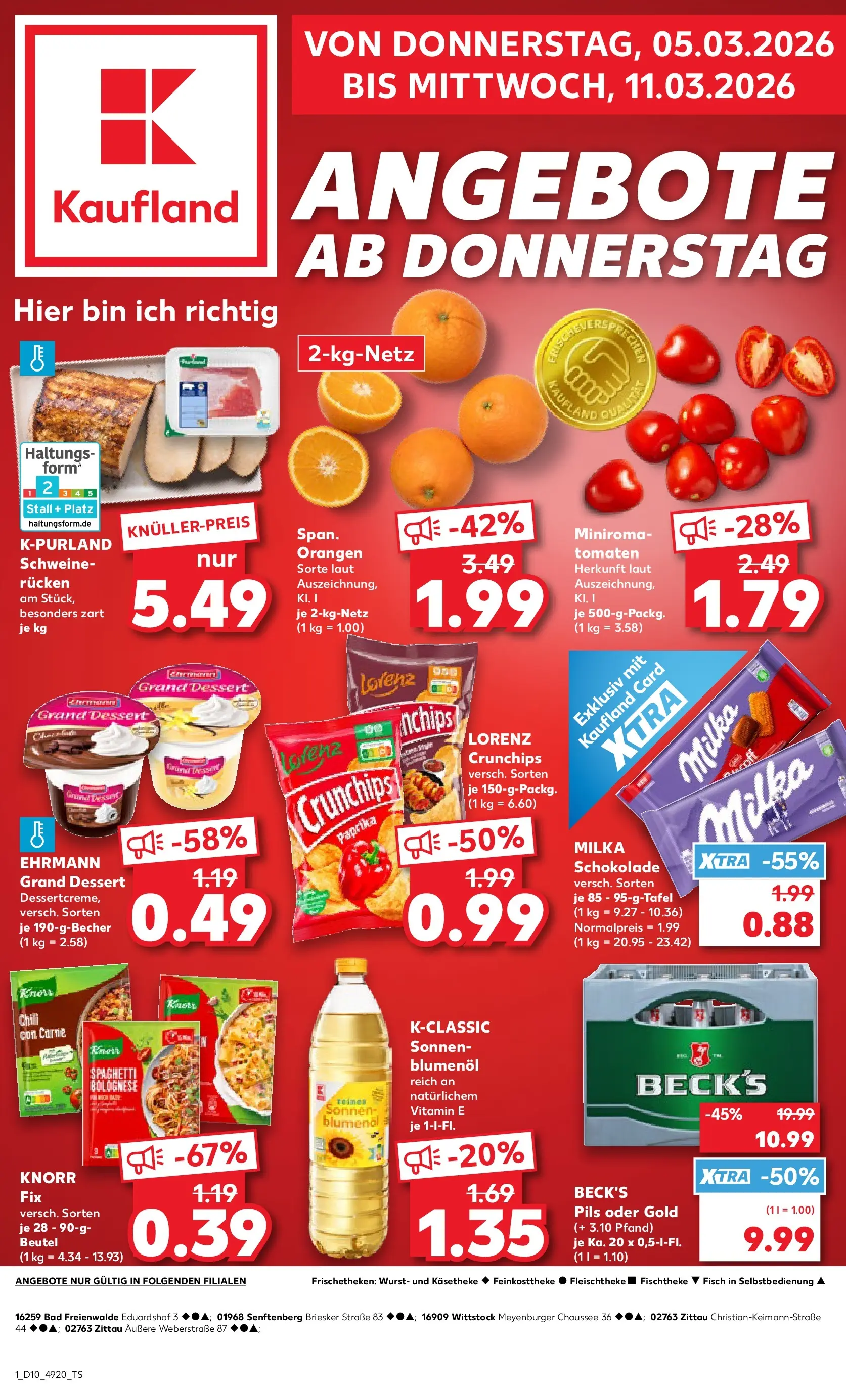Prospekt Kaufland ab 05.03.2026 » Angebote Online zum Blättern | Seite: 1 | Produkte: Bad, Knorr, Wurst, Chili