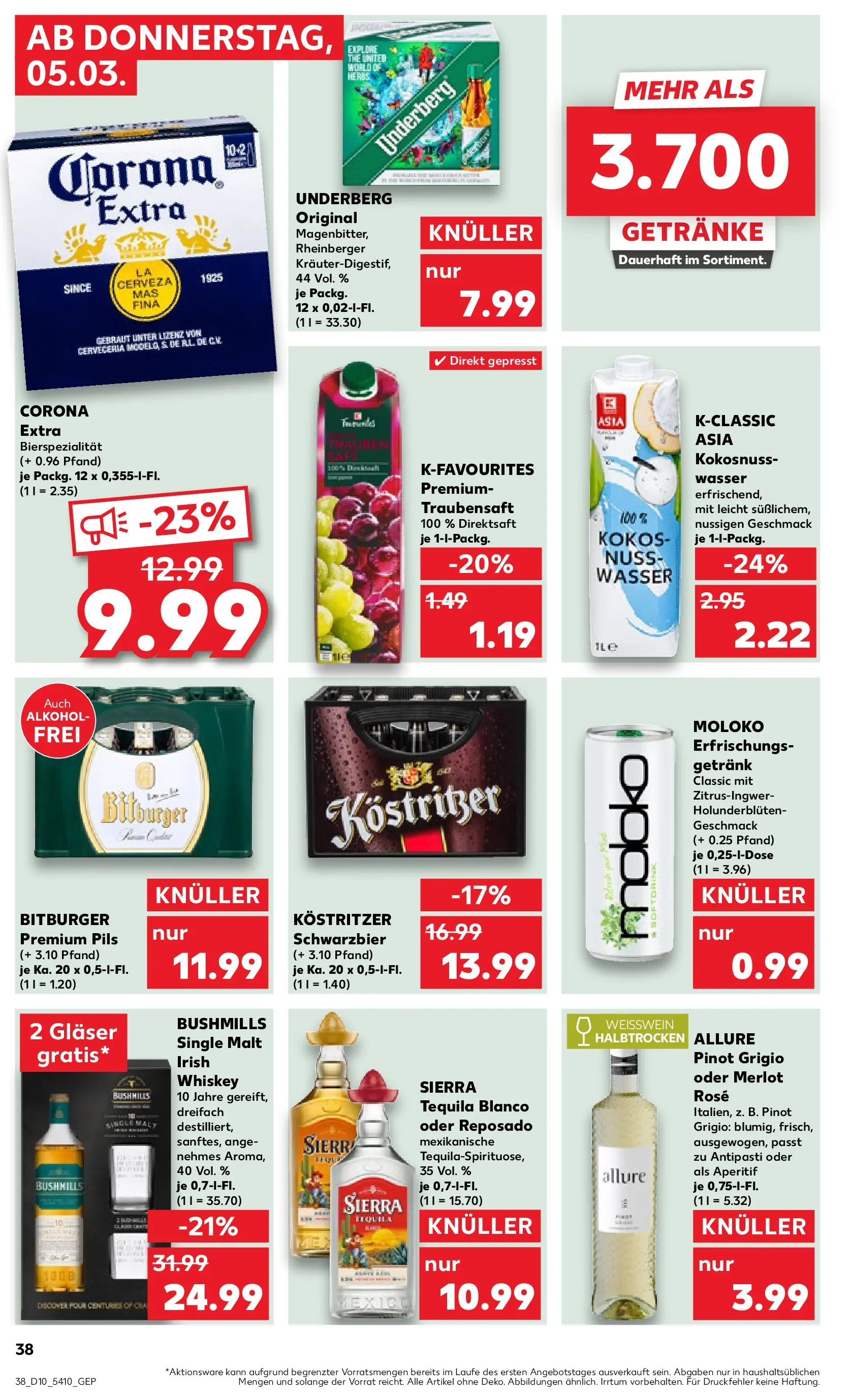 Prospekt Kaufland ab 02.03.2026 » Angebote und Werbung Online | Seite: 50 | Produkte: Kostritzer, Weißwein, Whiskey, Underberg Prospekt Kaufland ab 02.03.2026 » Angebote Online zum Blättern | Seite: 50 | Produkte: Kostritzer, Weißwein, Whiskey, Underberg