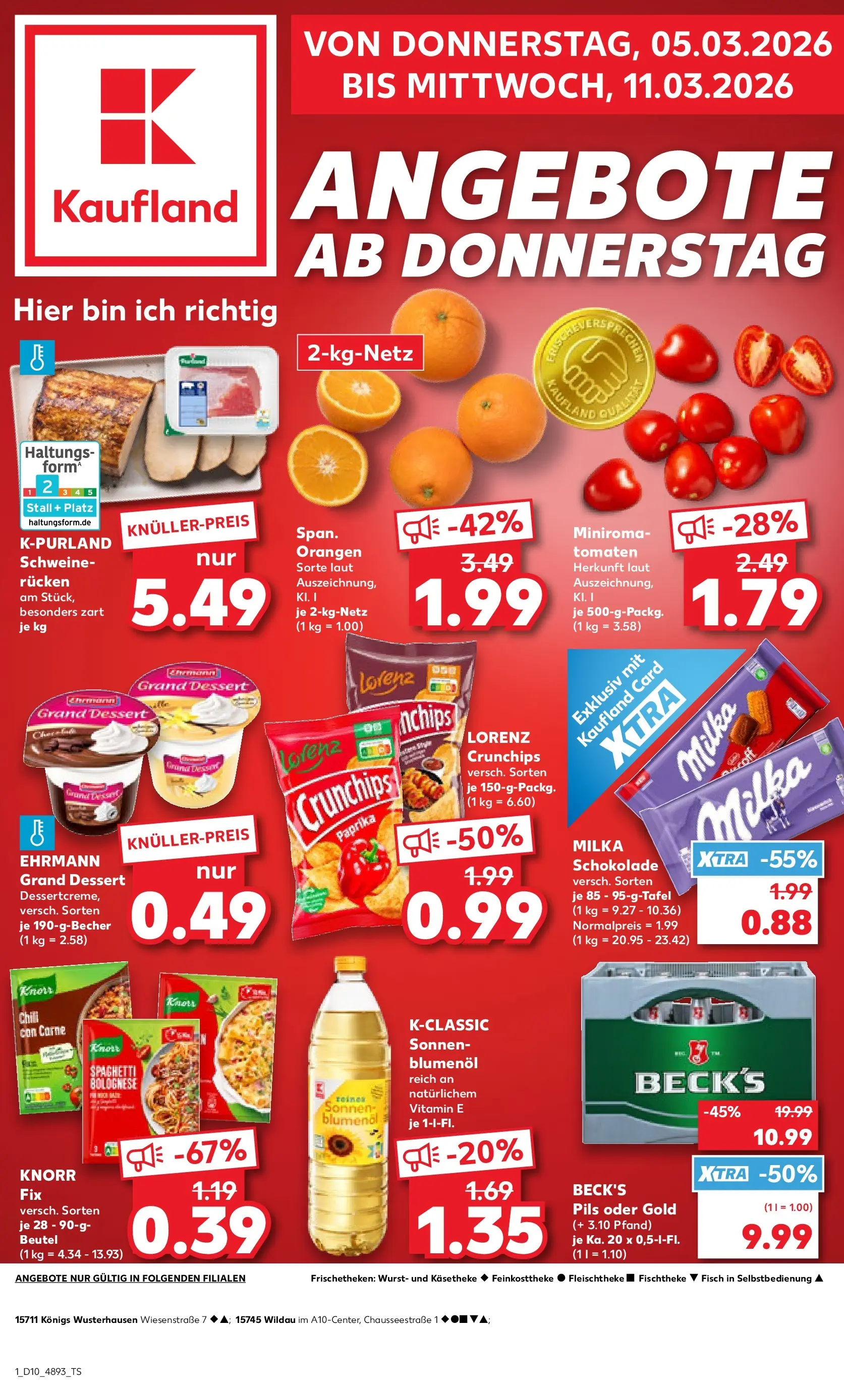 Prospekt Kaufland ab 05.03.2026 » Angebote Online zum Blättern | Seite: 1 | Produkte: Sonnenblumenol, Pils, Orangen, Chili